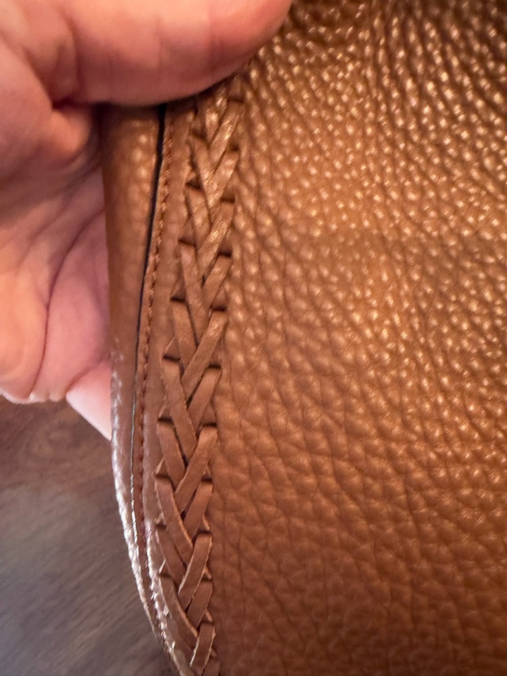 Rebecca Minkoff Pebbled Leather Shoulder - Whipstitch Brown Hobo - Picture 8 of 16